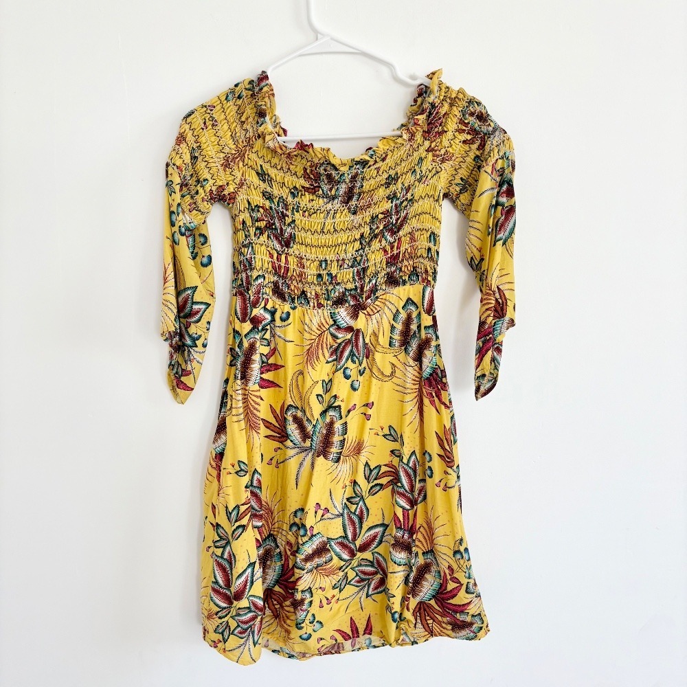 FARM Rio Yellow Floral Off-Shoulder Mini Dress - Picture 7 of 8